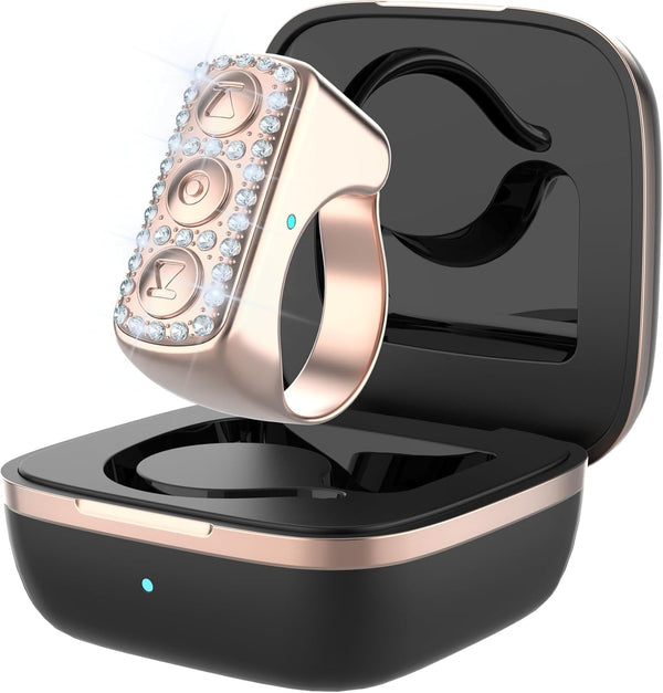 TikTok Scrolling Ring with Glitter Diamonds, Remote Control for TikTok, Bluetooth Page Turner for iPad/Kindle